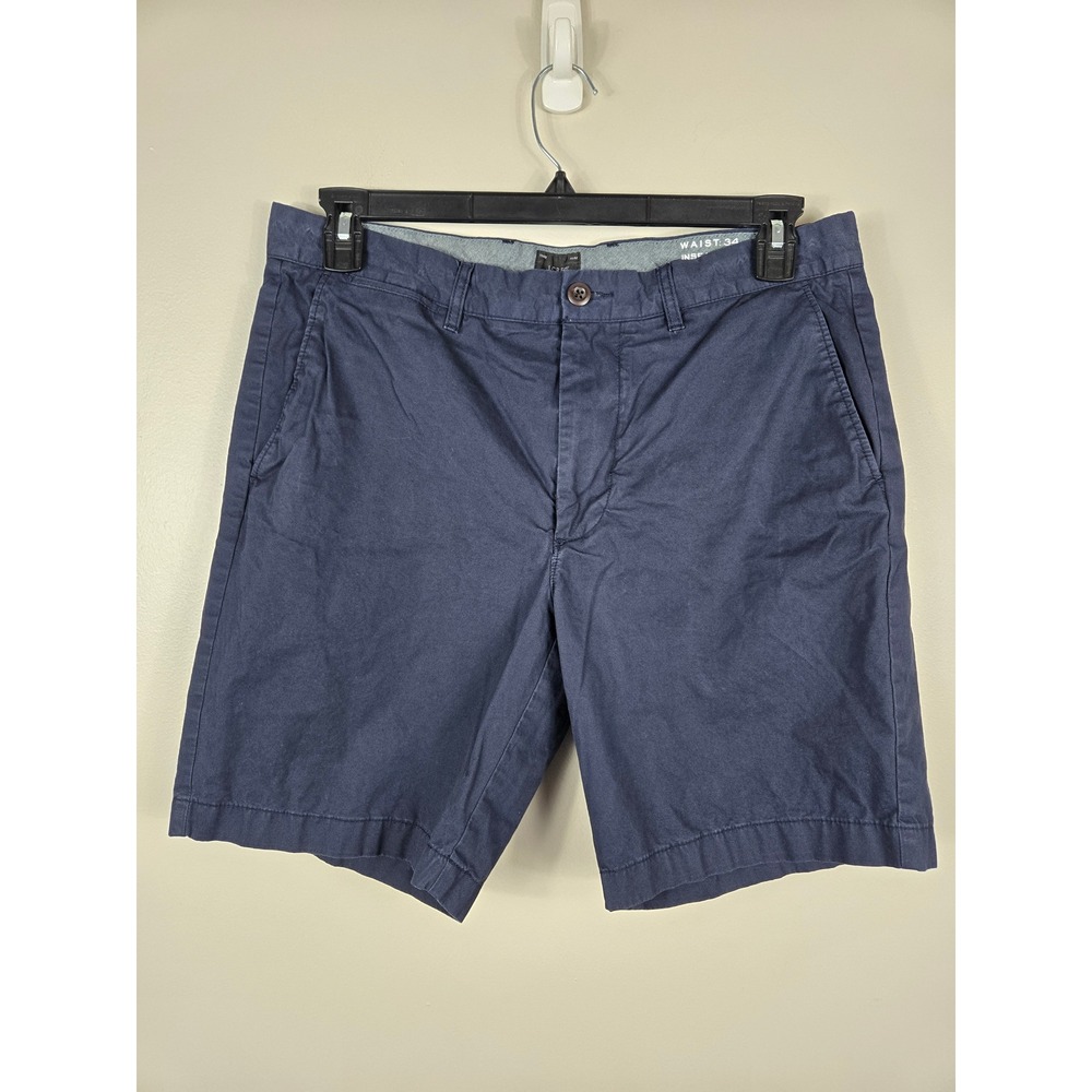 J.Crew Mens Navy Blue Stretch Chino Shorts Waist 34 Inseam 9 Re-Imagined 77388